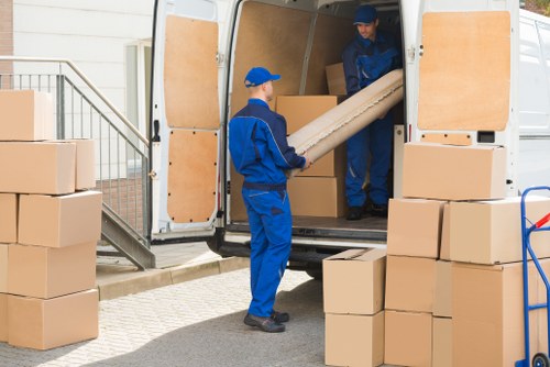 Secure furniture storage unit in Stroudgreen with neatly arranged household items