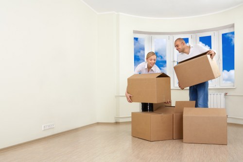 Packed mobile self storage unit ready for transport