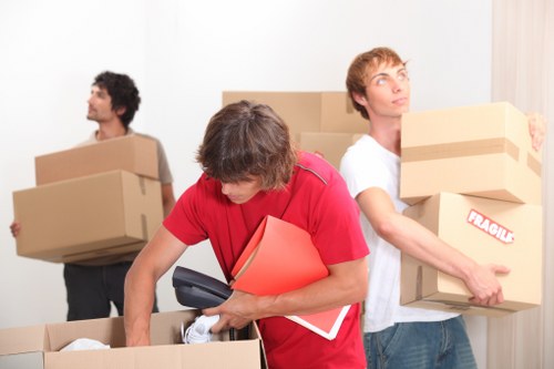 Packed boxes ready for a Stroudgreen house move