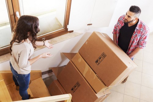 Packed boxes and household items prepared for a small move