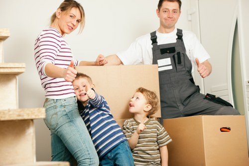 Neatly arranged storage boxes and furniture protection